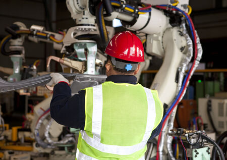 Operator on testing  robot machine の写真素材
