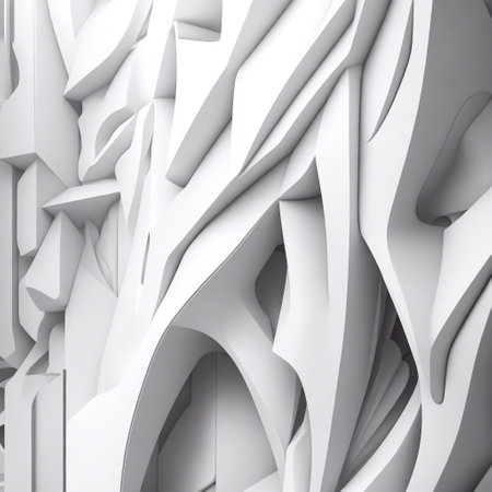 3d rendering of abstract white background. Futuristic architecture design.の写真素材