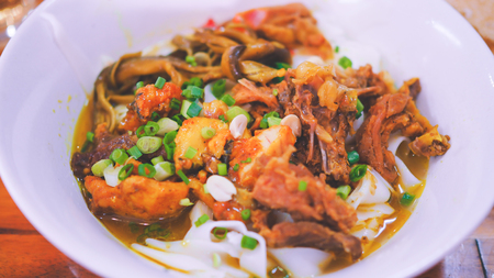 Mi Quang - Vietnamese Traditional Rice Noodles in Da nang, Vietnamの写真素材