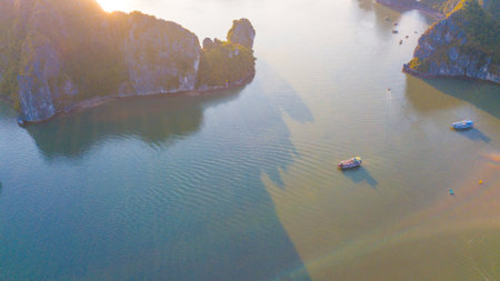 View Of Famous   Halong Bay In Vietnamの写真素材