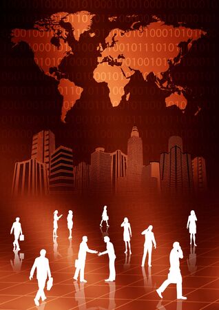 People doing business activity in virtual world の写真素材