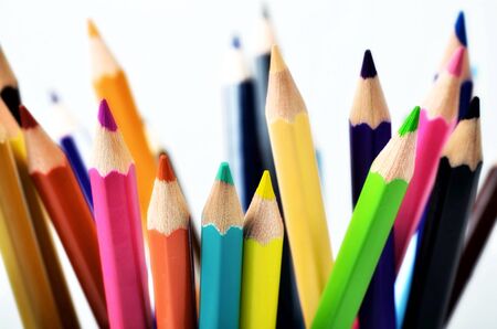 Creative shot of color pencils arrangementの写真素材
