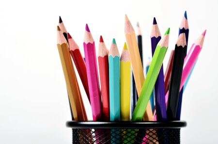 Creative shot of color pencils arrangementの写真素材