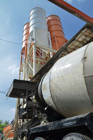 Industrial and construction photos from cement silo and construction yardのeditorial素材