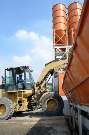 Tractor at work in Construction Yardのeditorial素材