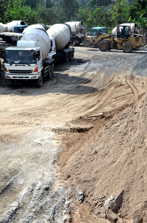Industrial and construction photos from cement silo and construction yardのeditorial素材