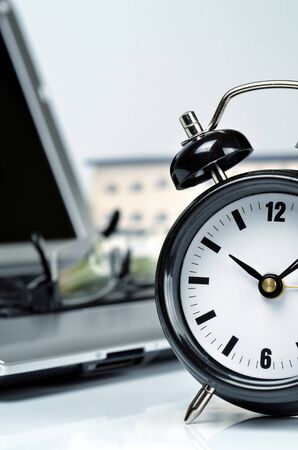 Conceptual shot of office work in relation with time efficiency.の写真素材