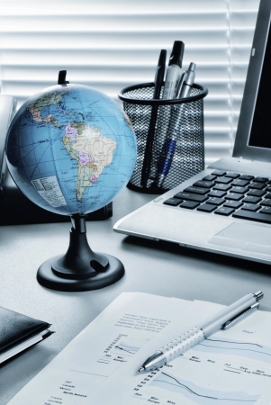 Office desk arrangement shot as stil life business conceptの写真素材