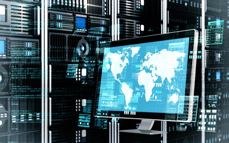 An internet server computer doing data processing and calculating