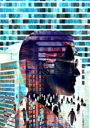 Conceptual image about what is on the mind of a businessmanの写真素材
