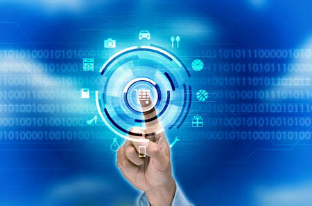 the concept of internet shopping interface and marketplace