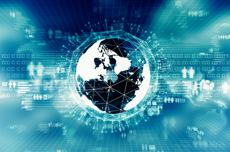 Internet Big data visualization. Conceptual image of internet information technology.の写真素材
