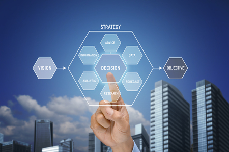 the concept of developing strategy and making decision to achieve goals in businessの写真素材