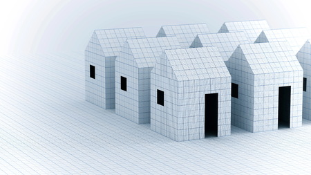 Conceptual Design of Housing Property or Architectural design process. 3d Rendered Image.の写真素材