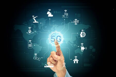 Internet 5G broadband wireless network connection technologyの写真素材