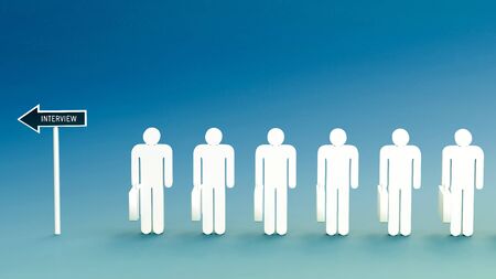 Conceptual image of people looking for work. 3D Rendering.の写真素材