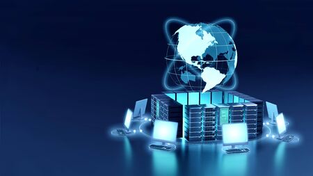 3D rendering Conceptual image of internet Computer network, and information Technology