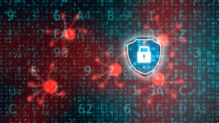 Conceptual image of secure internet system being attack by virus.の写真素材