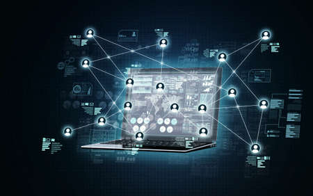 Social Network and media Analysis conceptual imageの写真素材