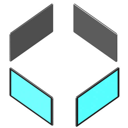 3d Rendered tablet in isolated in four different orthographic view. Easy to compose.の写真素材