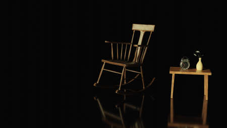 An illustration about time, patience, contemplation and becoming old and wise. 3d Render illustration.の写真素材
