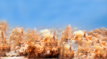 Powerful detonator blast on the site
