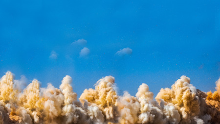 Detonator blasting on the construction siteの写真素材