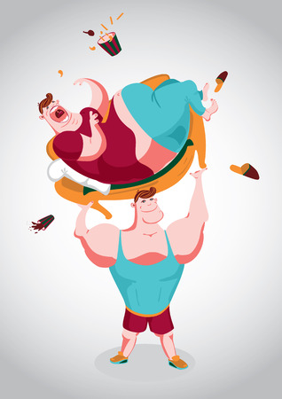 Strong and fatのイラスト素材