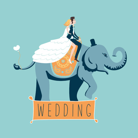 The wedding elephantのイラスト素材