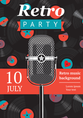retro party posterのイラスト素材