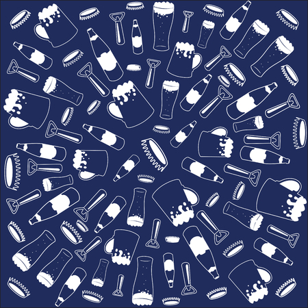 Beer Bottle Patternのイラスト素材