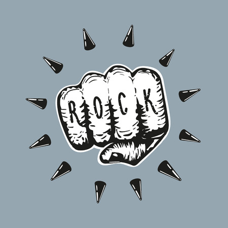 Rock fist. Music vector signのイラスト素材