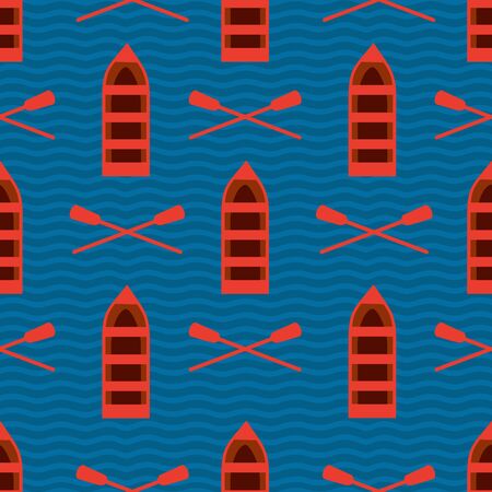 Marine pattern with boats. Sea theme seamless texture.のイラスト素材