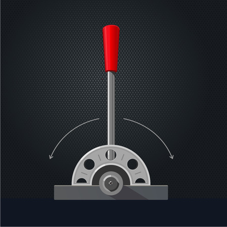 Realistic metal lever. Vintage switch.のイラスト素材