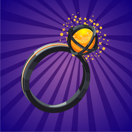 Magic fantasy ring. Video game assets. Cartoon vector illustration. Design concept.のイラスト素材