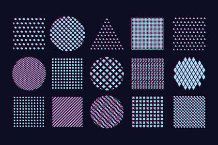 Abstract pattern set with chromatic aberration effect. Best for glitch background design and motion...