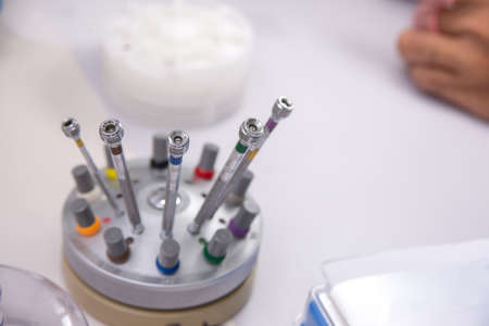 Tiny screwdriver for little piece of mechanical.の写真素材