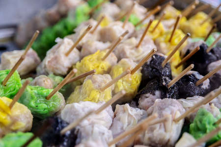 Steam Dumpling in skewer - street food