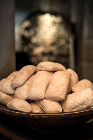 Bread loaves. Loaf of bread in kitchenの写真素材