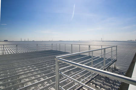 steel rack on factory rooftopの写真素材