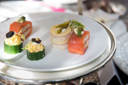 canape tea stand snacksの写真素材
