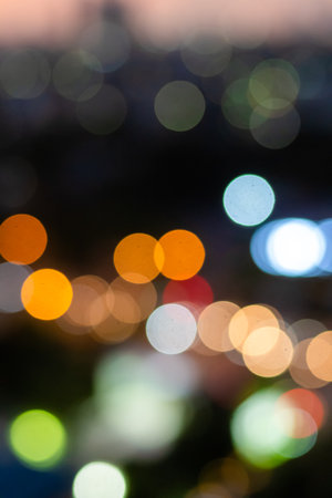 night abstract - the out of focus of the light in the nightの写真素材