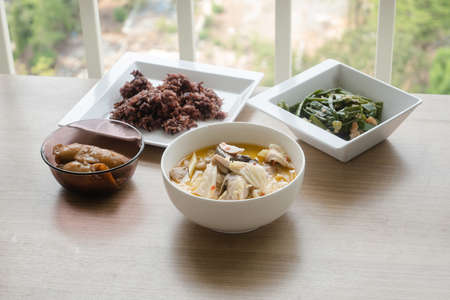 Tom Kha Gai - Thai white curry herb with chickenの写真素材