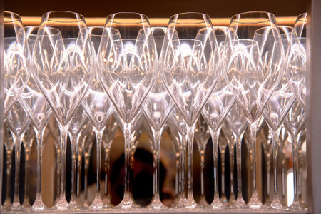 fancy a lot of wine glasses on rack