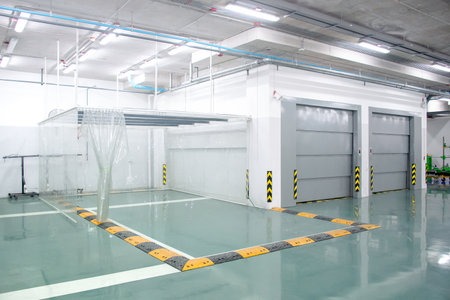 empty space in garage prepare for fix the carの写真素材