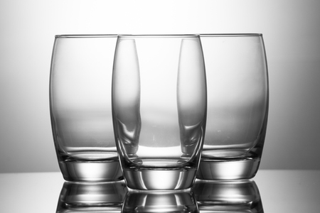 Three empty glassesの写真素材