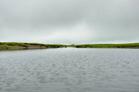Dartmoor National Park lakeside view, Devon, England, UKの写真素材
