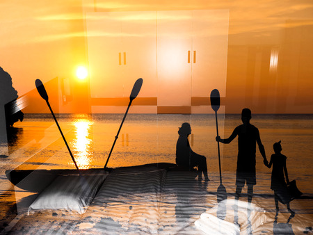 outdoor activity imagination background .Using the program color range and clipping mask to included two images togetherの写真素材