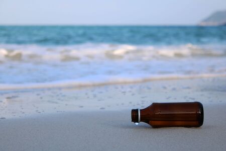 The bottle on the beach.