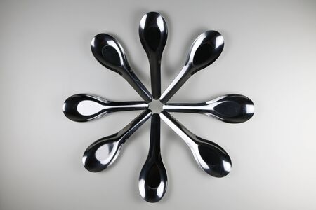 Thai spoon with white background.の写真素材